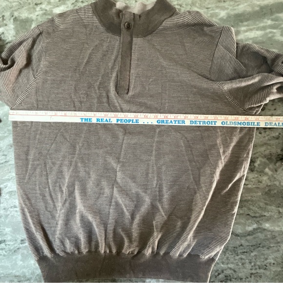 Peter Millar Needle Stretch 1/4 Zip Covered Placket Sweater Size XL Brown (P1) - Picture 6 of 9
